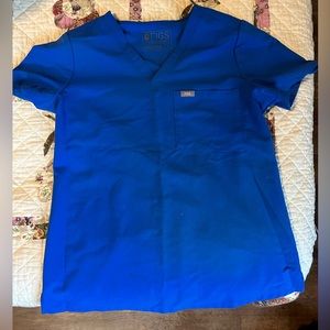 Figs - one pocket scrub top, size S, barely worn. Royal blue.